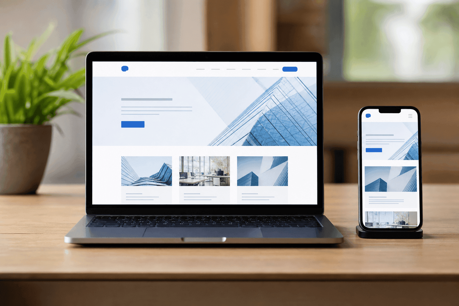 Exemple de site vitrine professionnel sur ordinateur et mobile