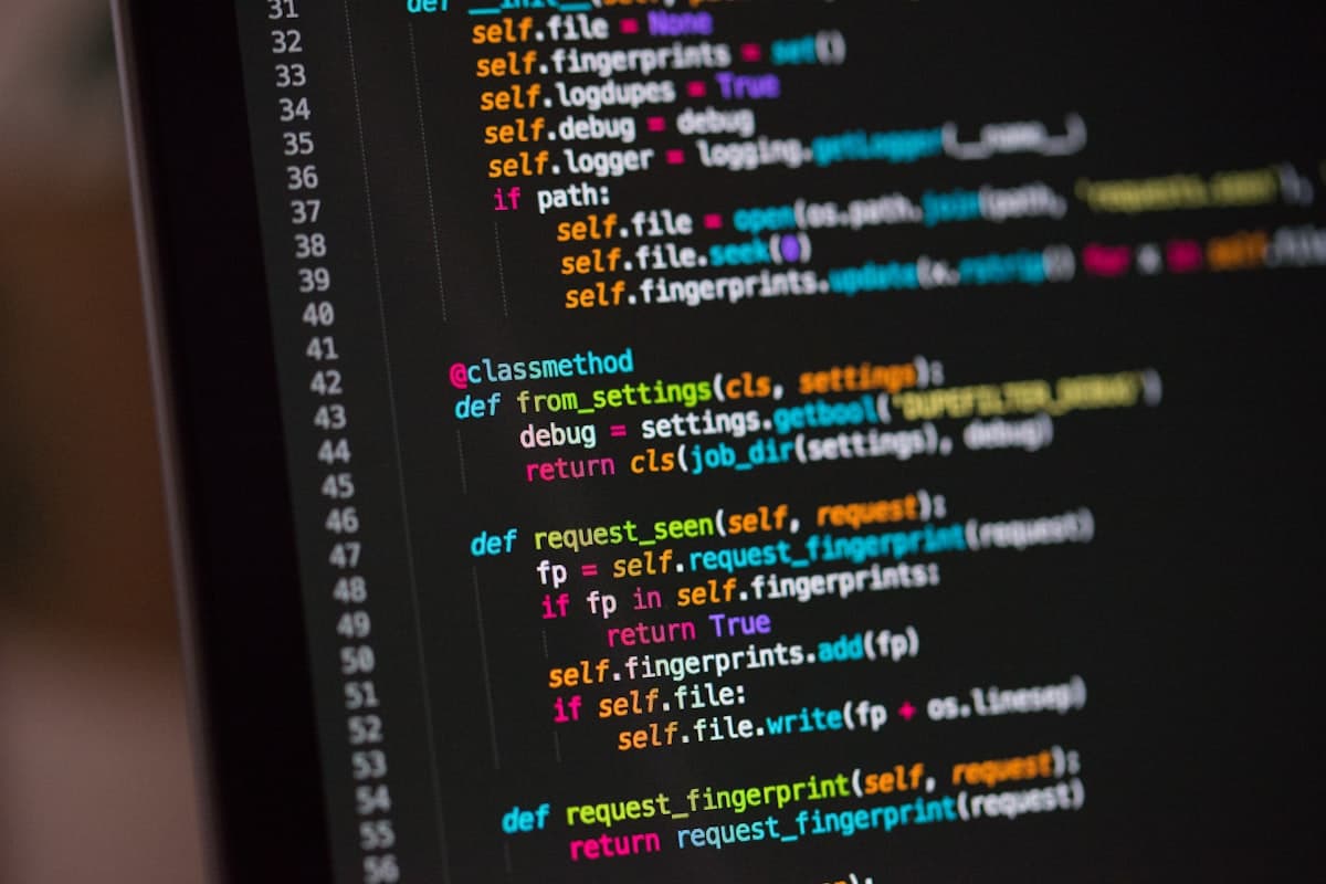 Écran de code pour le développement système