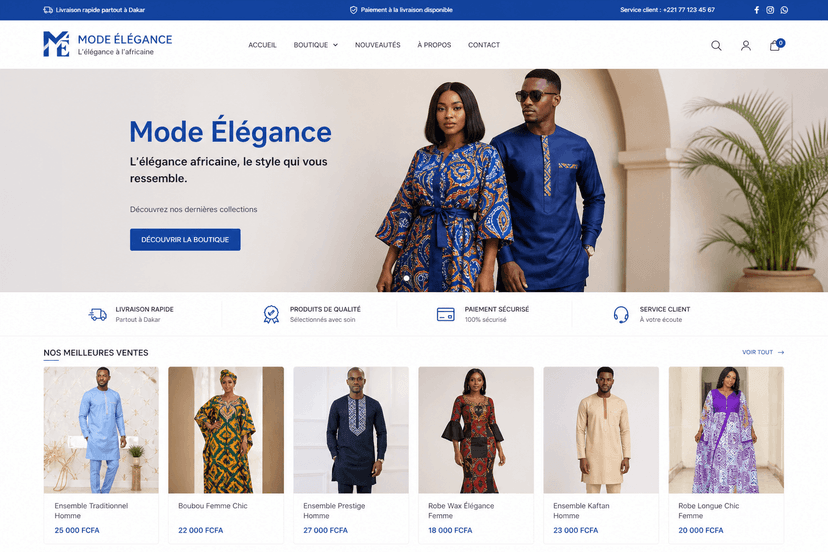 Site e-commerce Maison Koba Mode — Bruxelles, Belgique — version mobile